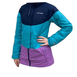 Girls Large Jacket Snow Ski Teal Purple Columbia Interchange